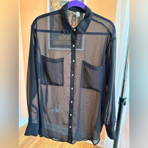 American apparel black long sleeve top